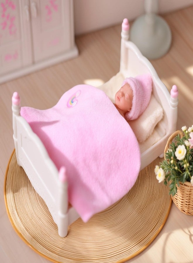 BABESIDE Mini Silicone Baby Dolls, 3 Inch Realistic Newborn Baby Dolls Full Silicone Sleeping Little Mini Real Life Baby Girl Miniature Baby with Playset Accessories(Pink) - Image 5